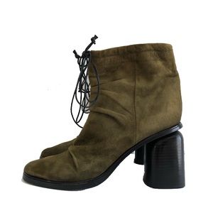 HALMANERA | OLIVE ROUNDED TOE SUEDE BOOTIE EU 40